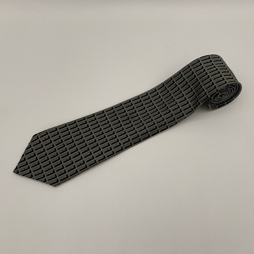 Antonia Collection Men's‎ Tie Necktie Gray Black Multi-color 100% Silk